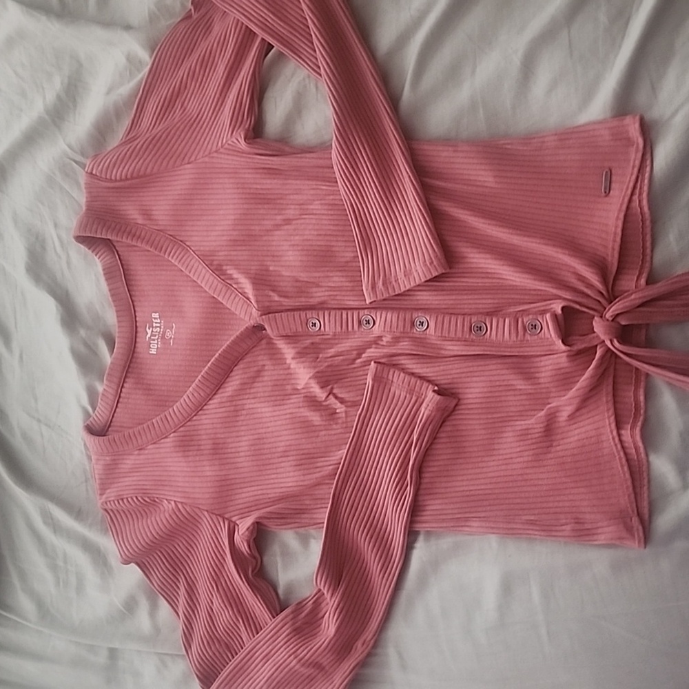 Pink Hollister henley